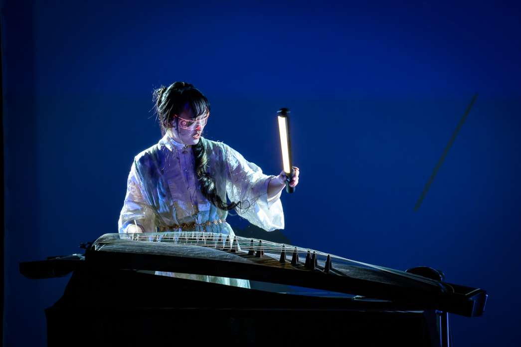 Yellow Wasabi, Goldfish robot in bamboo sea. INACT Festival des Arts Mutants 2025, Amalgame.