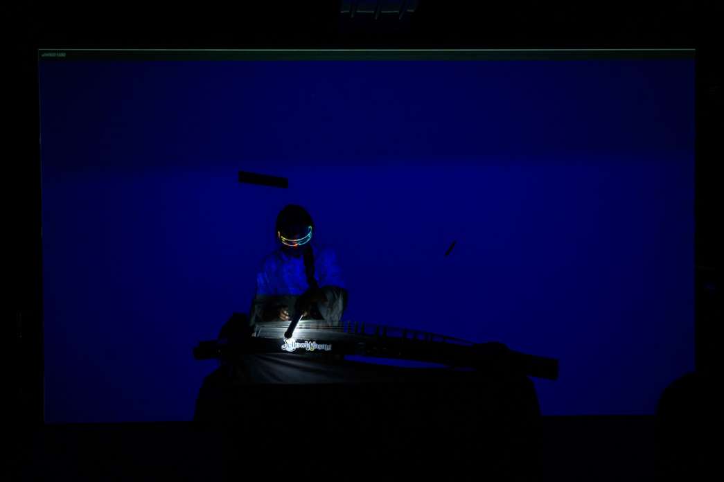 Yellow Wasabi, Goldfish robot in bamboo sea. INACT Festival des Arts Mutants 2025, Amalgame.