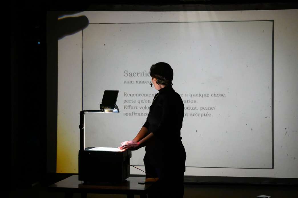 Adina Ochea, Le projecteur de petits sacrifices. INACT Festival des Arts Mutants 2024, Co-modification.
