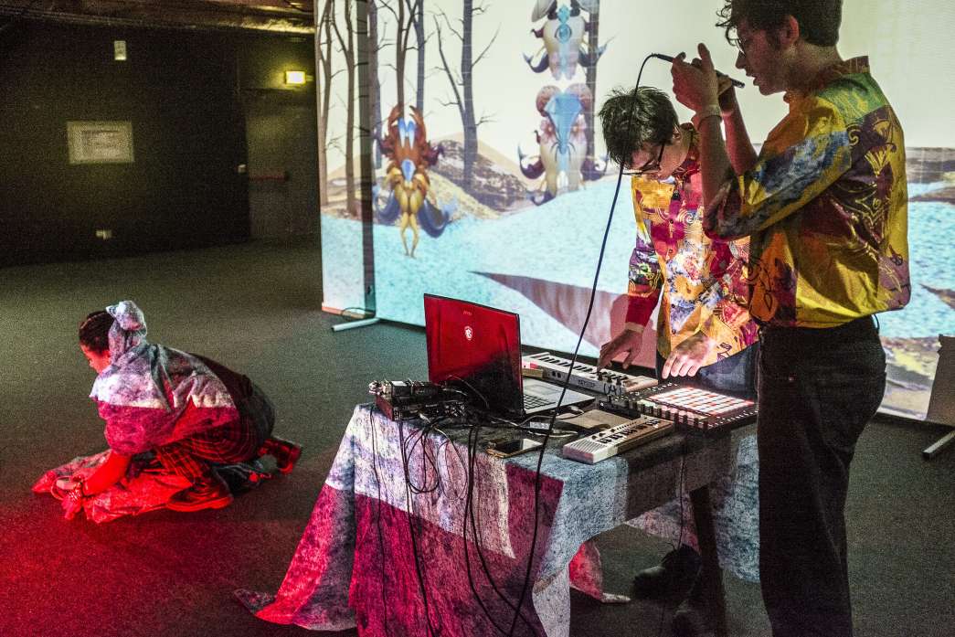 Concert Initiatique Numéricosophique, Collectif Nani$ôka Groupe, INACT 2019. Photo : Patrick Lambin.