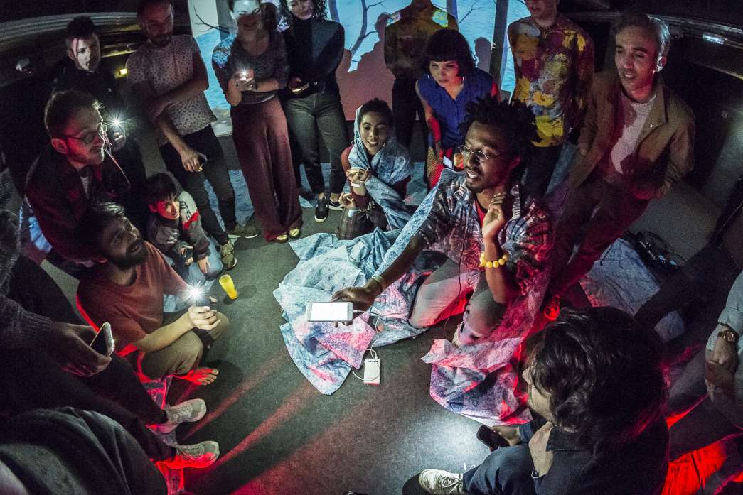 Concert Initiatique Numéricosophique, Collectif Nani$ôka Groupe, INACT 2019. Photo : Patrick Lambin.