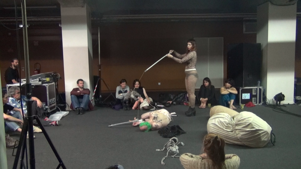 Légende : List of Phobias, Phobia number 3, Kainulainen & Latva, INACT 2018. Photo : Patrick Lambin.