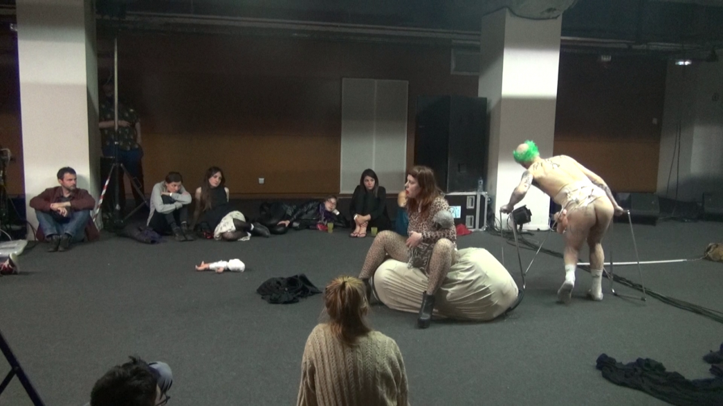 Légende : List of Phobias, Phobia number 3, Kainulainen & Latva, INACT 2018. Photo : Patrick Lambin.