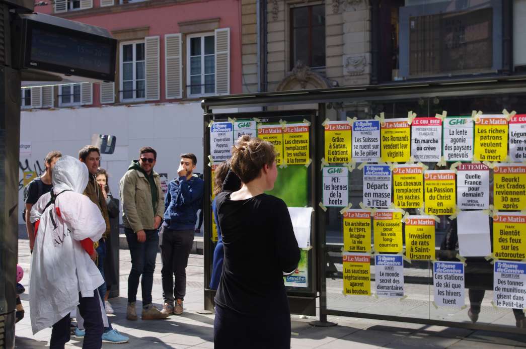 Légende : SPEAK UP ! CUT UP !, Vegan 2000, INACT 2017. Photo : Patrick Lambin.